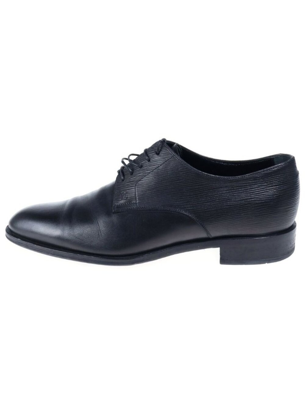 Louis Vuitton Wall Street Line Derby Leather Shoes Black